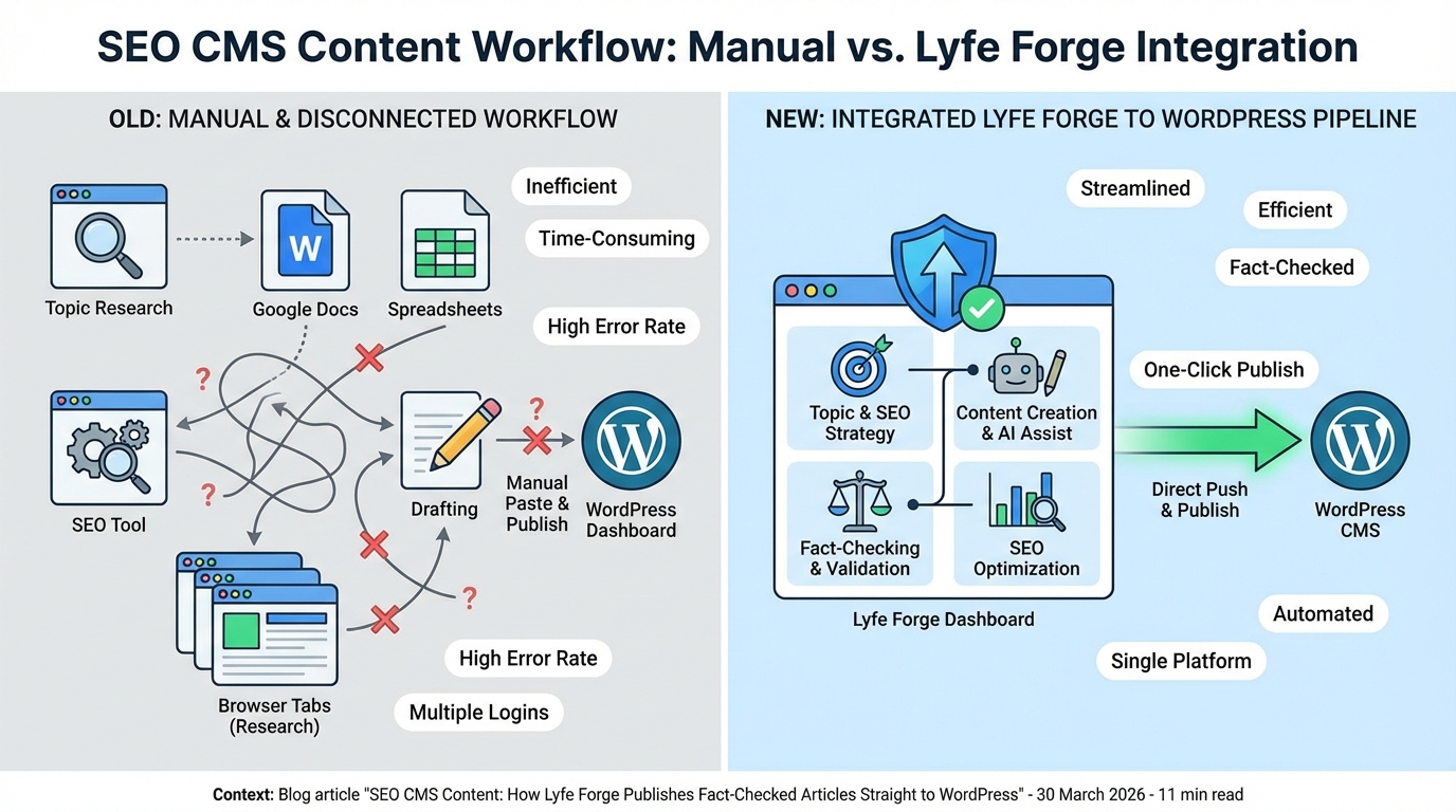 Seo cms content manual vs integrated workflow comparison