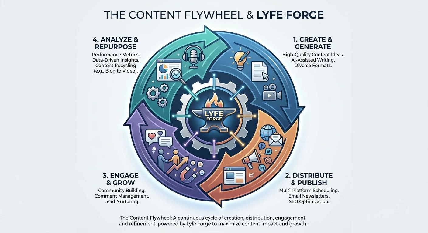 Content Flywheel Strategy and How Lyfe Forge Fits In