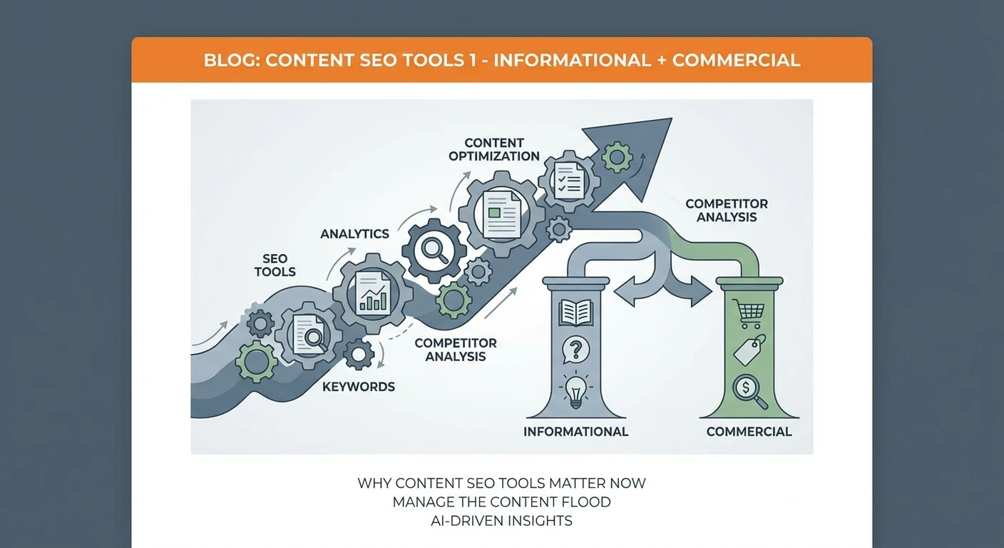 Illustration for Blog: Content Seo Tools 1 - Informational + Commercial